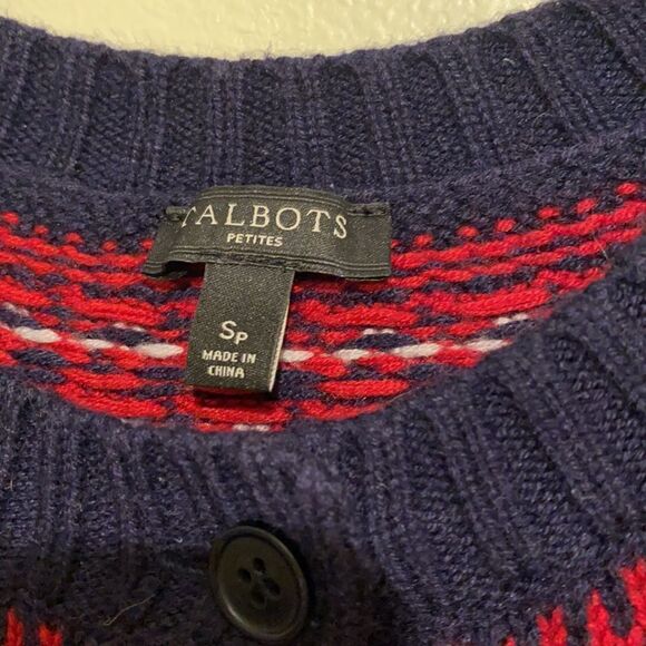Talbots wool blend fair island sweater. Size S P - Picture 4 of 7